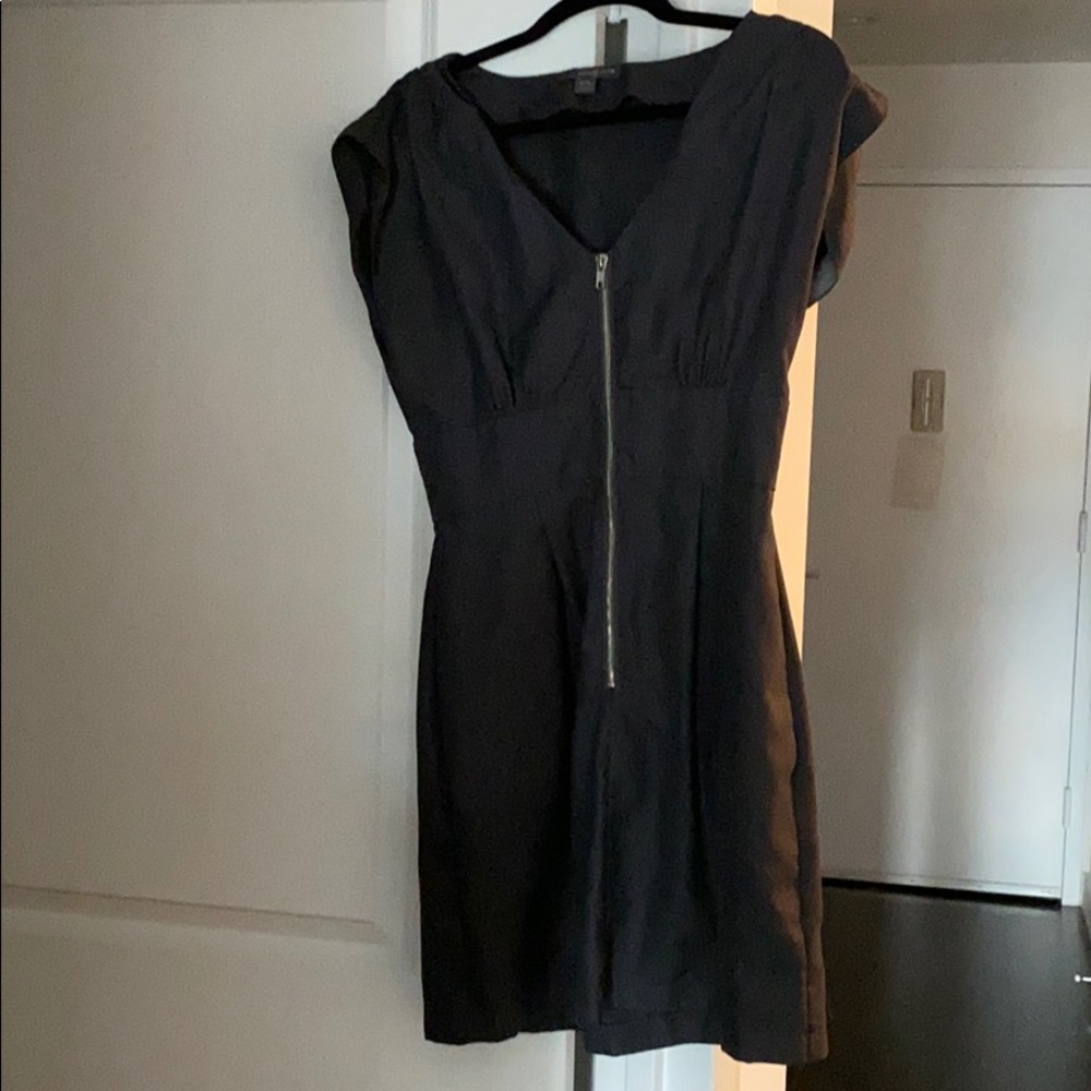 Sexy Gray Mini Dress with Zipper Detail